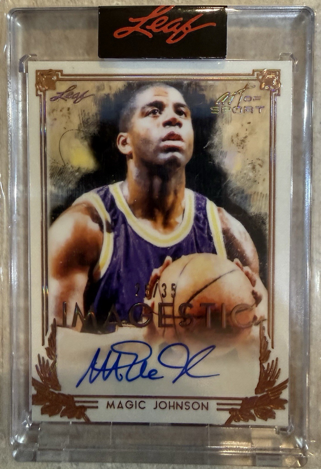 2021 LEAF ART OF SPORT MAGIC JOHNSON AUTO /35 SEALED ENCASED FREE SHIPPING 