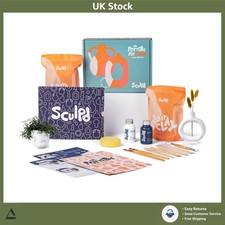 Beginner's Air Dry Pottery Kit with Tools, Varnish & Tutorials for Two People