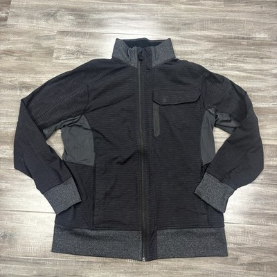 Lululemon Jacket Men Large Gray Vent Tech Full Zip Activewear Bomber Gym Stretch