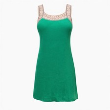 Flying Tomato Green Mini Sundress Boho Open Back Pattern Straps Sz 4
