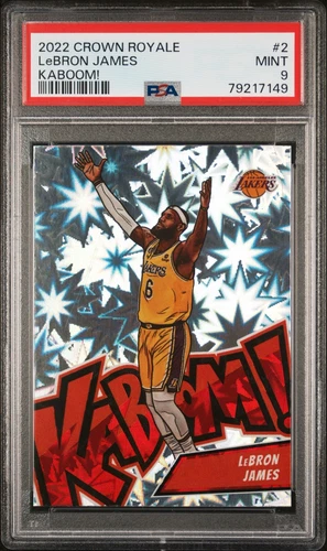 2022-23 Panini Crown Royale LeBron James KABOOM! SSP Case Hit PSA 9 #2 Lakers