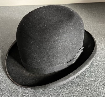 Vintage Tress & Co. London Bowler Hut Derby schwarz Herren Größe 6 7/8