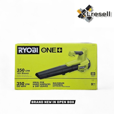 #ad RYOBI ONE 18V Jet Fan Leaf Blower 100 MPH 350 CFM Variable Speed Tool Only $59.92