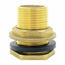 3/4" Male Brass Water Tank Connector Bulkhead Tank Fitting for Rain Barrels, ...
