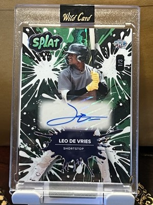 Leo De Vries  2024 Wild Card Splat Baseball Pre Rookie Card PRC Auto 1/3