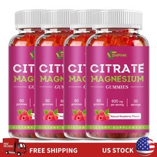 1-4x Magnesium Citrate 600mg Gummies Super Strong Effective Vegan Gummy 60 Pills