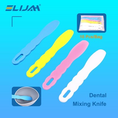5Pcs Dental Plaster Mixing Spatula Plastic Blue For Impression Material Alginate
