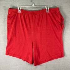 Mens Lounge Shorts Size Large Red Cotton Blend Casual Sleep Athletic