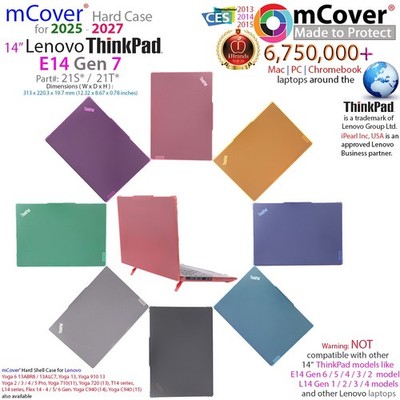 NEW mCover Hard Case for 2025-2026 14'' Lenovo ThinkPad E14 Gen 7 Windows Laptop