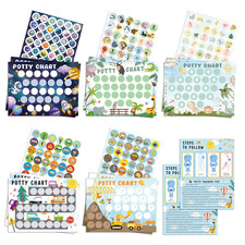 Potty Training Chart Set for Boys, 17 PCS with 5 Cute Themes