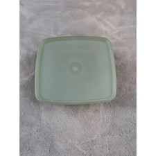 Vintage Tupperware Seafoam Green Square Bowl with Lid 511-7 Made in USA 5.5 Inch
