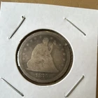 1875 Seated Liberty Quarter Silver Circulated US 25C Coin