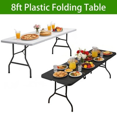8' Folable Table w/Handle Safety Lock Dining Table Picnic Camping Table 2 Colors