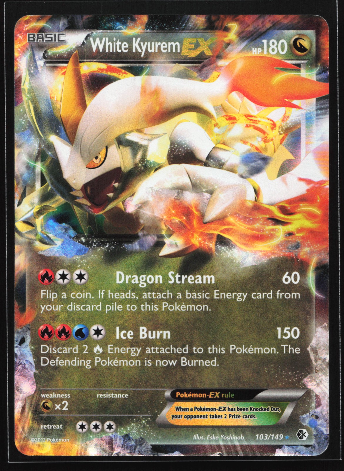 White Kyurem EX 103/149 Boundaries Crossed Ultra Rare Pokemon Card