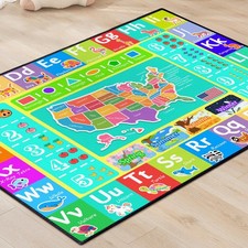 ABC Rug for Kids Playroom, 59"x39" Washable Classroom Area Rugs, Educational ...