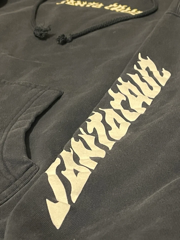 Blue Large Santa Cruz flame logo hoodie with yellow graphics  - Image 4 of 4