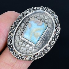 Redefined Republic Larimar Gemstone 925 Sterling Silver Ring Size 8.5