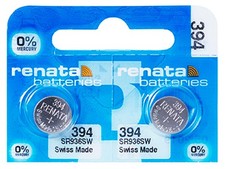 2 X Renata Mercury Free Swiss Made Silver 1.55V -SR936SW-394 1 - Pack,