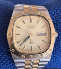 Vintage Watch 1980s Seiko SQ Sports 100 Quartz 8123-5160  Two-Tone Day/Date Runs