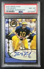 TOM BRADY PSA 8 2000 PRESS PASS CERTIFIED ROOKIE AUTOGRAPH RC AUTO PATRIOTS