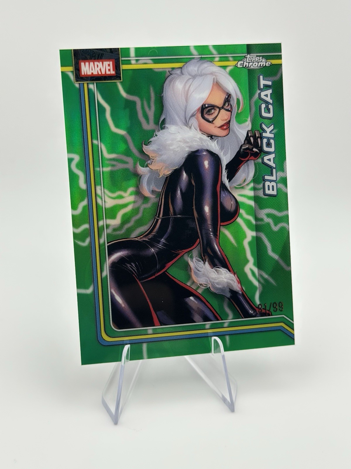2026 Topps Chrome Marvel Comics Black Cat #013 Green Refractor /99