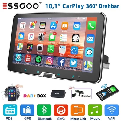 DAB+ 6+128GB Android 14 Autoradio 1 DIN Carplay GPS NAVI WIFI Drehbar Bildschirm - Bild 1 von 4