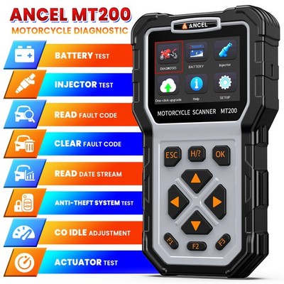 ATV Motorcycle Diagnostic Scan Tool with Injector Test Full Systems OBD2 Scanner
