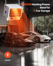 VEVOR 5000W Electric Garage Heater - Ceiling Mounted Workshop Heater, 240V, Adju