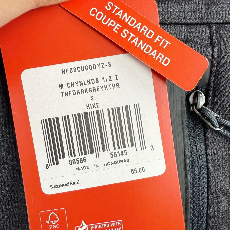 NORTH FACE TNF Canyonlands половина молнии флисовый пуловер размер S мужской серый новый - Изображение 3 из 4