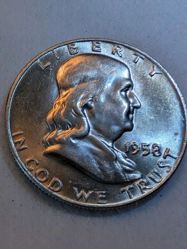 1958 D FRANKLIN HALF DOLLAR BU CONDITION Full Bell Lines