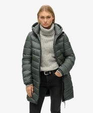 Superdry Womens Hooded Fuji Mid Padded Coat
