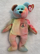 Ty Beanie Babies Peace Bear Plush 1996 Multicolor NWT