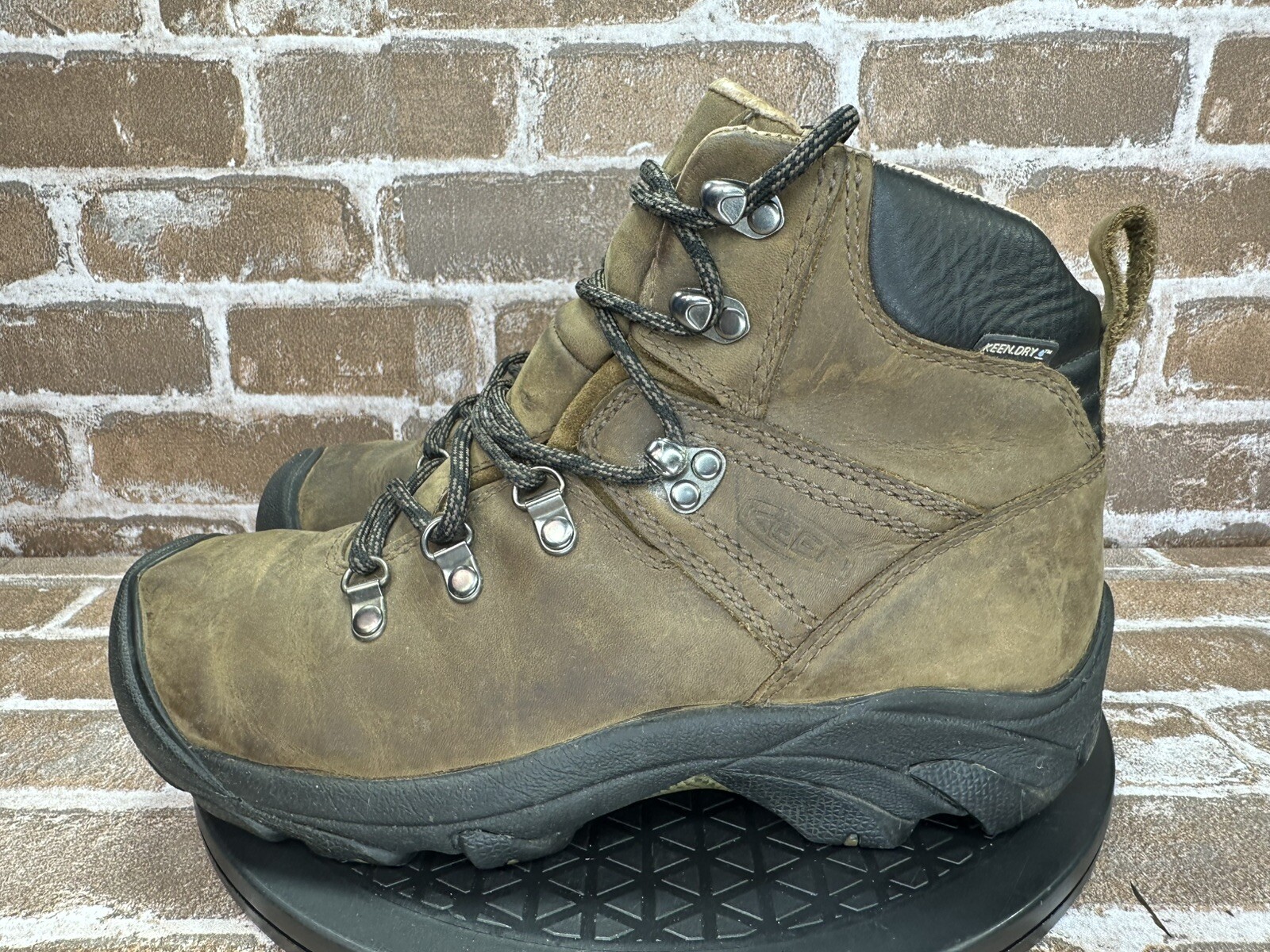 Stivali da trekking Keen Pyrenees Mid impermeabili in pelle marrone da donna taglia 9 5