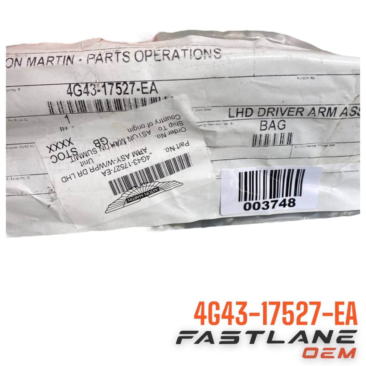 2007-2010 ASTON MARTIN V8 VANTAGE ARM ASSEMBLY-W/WIPER LH NEW OEM 4G43-17527-EA