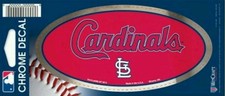 St Louis Cardinals 3x5" Chrome Auto Bumper Decal