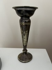 ANTIQUE SHEFFIELD SILVER PLATED TRUMPET BUD VASE WALKER & HALL Powonly?s Hull
