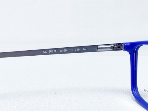 NEW Armani Exchange AX3027F 8168 Mens Blue Rectangle Eyeglasses Frames 55/16~140 - Picture 4 of 6