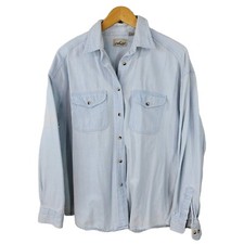Vintage 90s Chic Jean Jacket Coat Shirt Shacket Size Large Light Weight Wash
