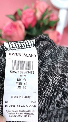 River Island Petite - Black white houndstooth dress Size L NEW Y2k Tiktok Chic - Bild 15 von 15