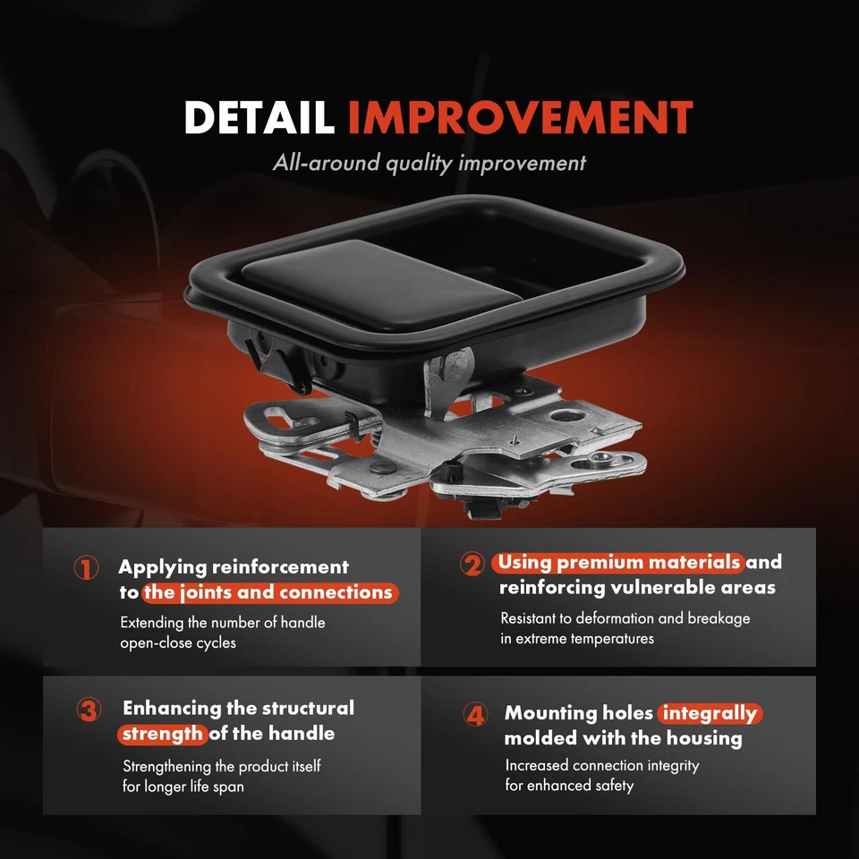 Manija de puerta exterior negra del lado del conductor delantero para Mack MR 1981-2007 MRU 2008-2016 Foto 3 de 4