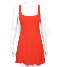 Reformation Tiegan Sleeveless Mini Dress Warm Orange Side Slit Size 2 /223
