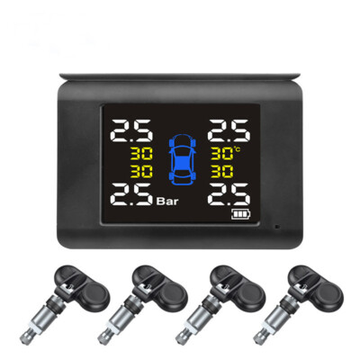 #ad #ad LCD Display 4 Sensors TPMS Car Tire Pressure Monitoring System Wireless Solar $44.11