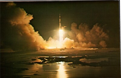 Postcard NASA Apollo 17 Lift Off Kennedy Space Center Florida FL c1972