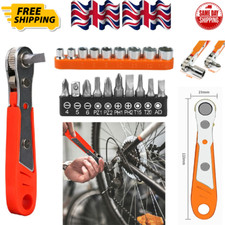 Ratcheting Right Angle Screwdriver Hex Drive 90 Degree Offset + 10pc Bits Set!