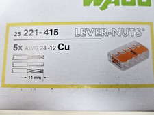 Wago 221-415 LEVER-NUTS 5 Conductor Compact Connectors 25 PK
