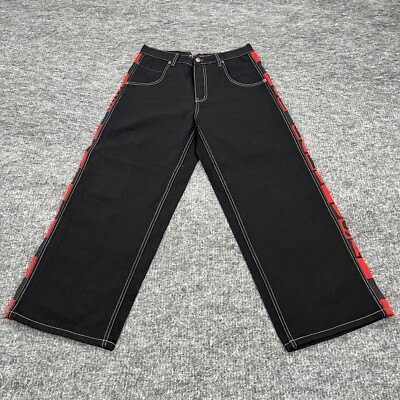 Vintage Ice Pole Jeans Mens 34x29.5 Black Denim Wide Leg Baggy