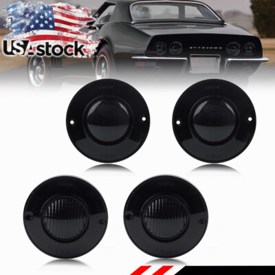 4PCS Smoked Lens Rear Tail Lights & Brake Backup Light For 1975-1979 Corvette C3