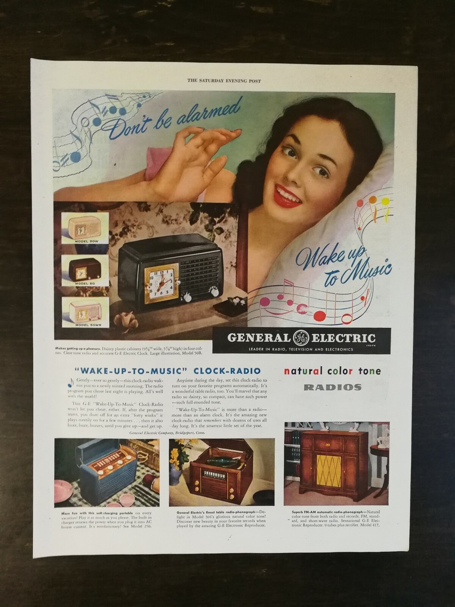 Vintage 1947 General Electric Natural Tone Radios Full Page 