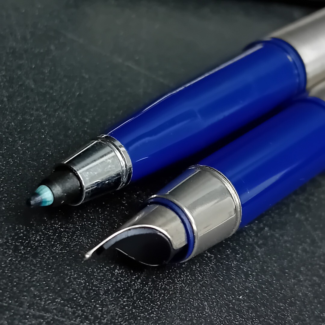 Parker 25 Stationery Set x2 Fountain Ballpoint Pens White Metal Arrow