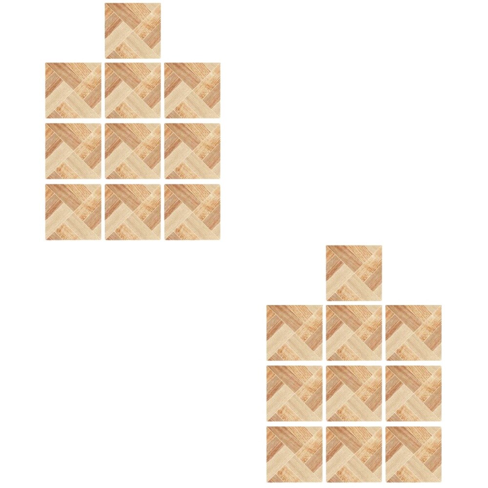 20 Pcs Peel Stick Wallpaper Wooden Tile Stickers 3d Wall Tile Stickers